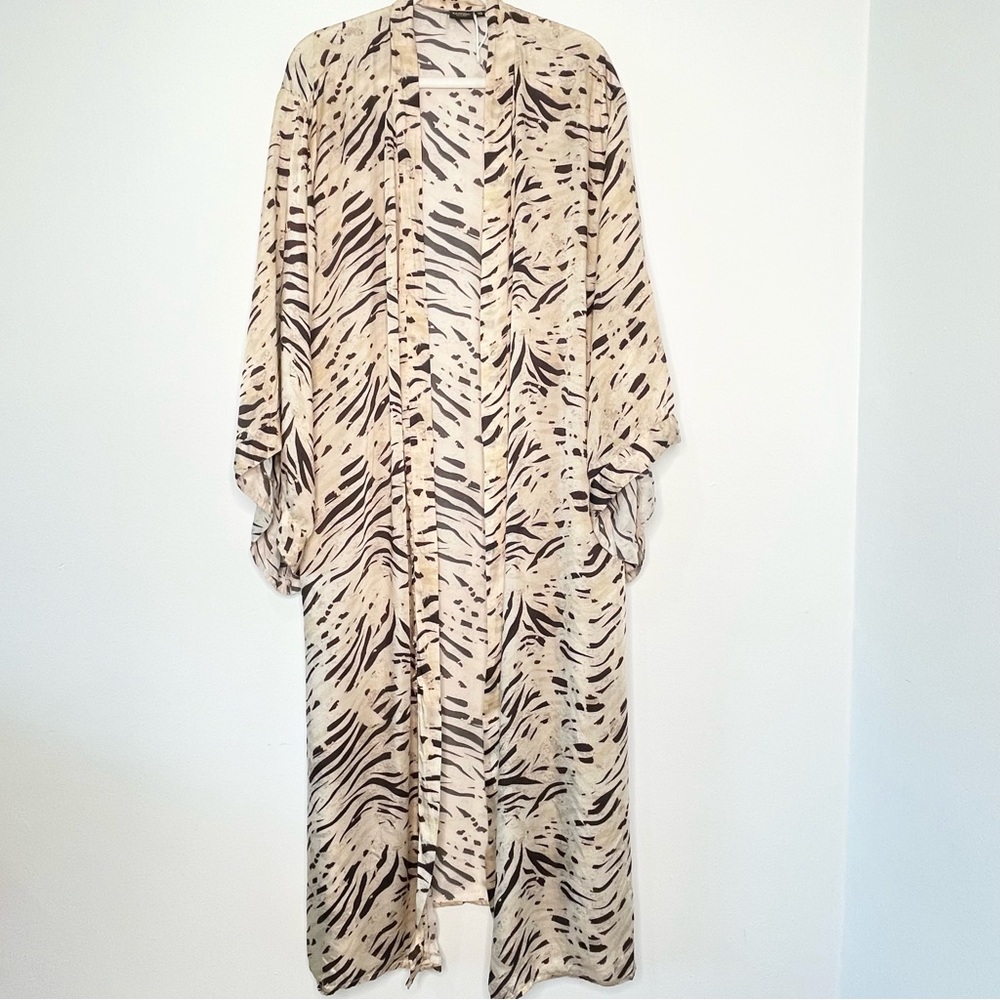 Animal Print Maxi Kimono (Belt missing)